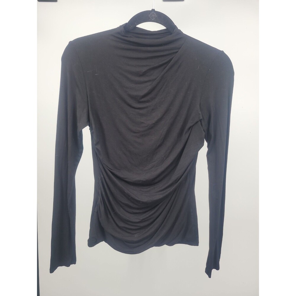 Enza Costa Ruched Top Sz M Preppy Quiet Luxury Minimalist Capsule Neutral